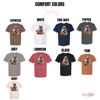 Ghost raccoon soda graphic tee Comfort Colors options: espresso, white, true navy, pepper, grey, crimson, black, yam, ivory