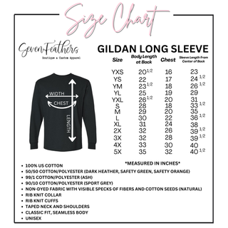 Gildan long sleeve size chart