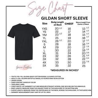 Gildan short sleeve size chart