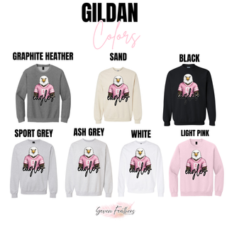 Gildan colors for Silver Lake Eagles pink jersey top: graphite heather, sand, black, sport/ash grey, white, light pink
