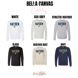 Hayden Football Block Helmet Bella Canvas color chart white ash grey athletic heather black heather dust navy
