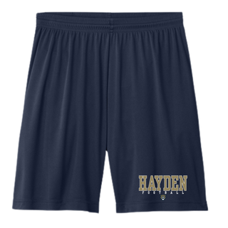 Hayden Football Classic cooling performance short in navy back view with tiger mascot graphic
