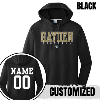Black Port and Co performance fleece hoodie with customizable back name and number
