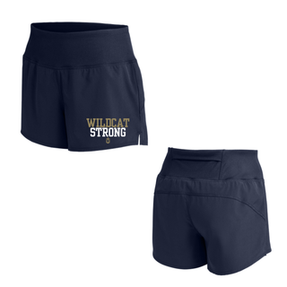 Hayden Wildcats Wildcat Strong womens repeat short in navy shown front and back with side pocket detail

