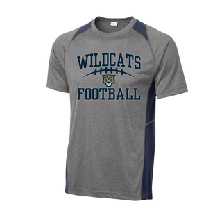 Hayden Wildcats Arch Football Colorblock Contender Tee - Grey heather navy Sport-Tek lifestyle
