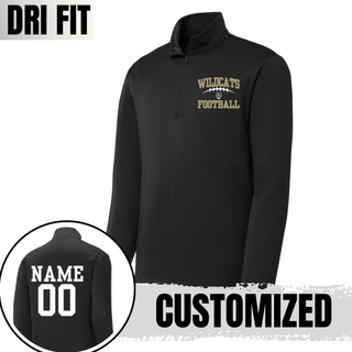 Hayden Wildcats Arch Football Dri-Fit Quarter Zip - Black with custom name and number on back
