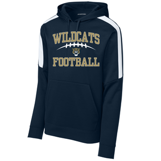 Hayden Wildcats Arch Football Fan Favorite Hoodie - Navy white Sport-Tek colorblock
