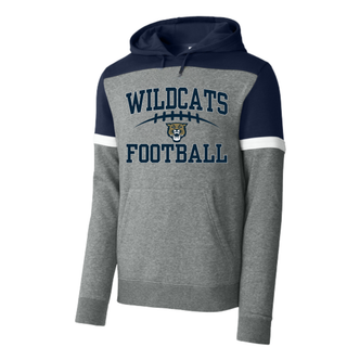 Hayden Wildcats Arch Football Fleece Colorblock Hoodie - Navy heather grey Sport-Tek lifestyle
