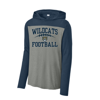 Hayden Wildcats Arch Football Halftime Long Sleeve Hoodie - Grey heather navy Sport-Tek lifestyle
