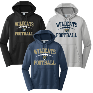 Hayden Wildcats Arch Football Performance Hoodie - Black silver navy Port and Company
