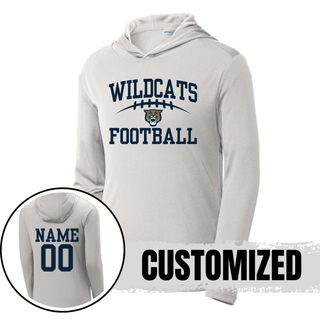 Hayden Wildcats Arch Football PosiCharge Competitor Hoodie - Black with custom name and number on back
