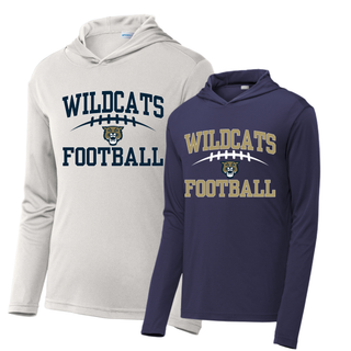 Hayden Wildcats Arch Football PosiCharge Competitor Hoodie - Silver and navy Sport-Tek
