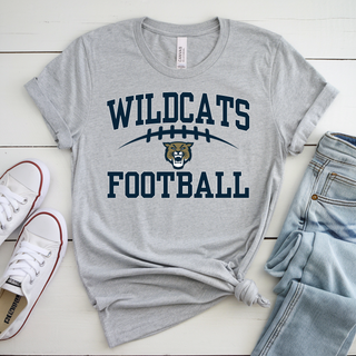 Hayden Wildcats Arch Football Top - Athletic heather Bella Canvas crewneck lifestyle flat lay