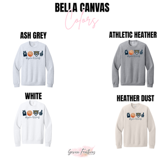 Hayden Wildcats basketball icon top Bella Canvas color options in Ash Grey, Athletic Heather, White, and Heather Dust