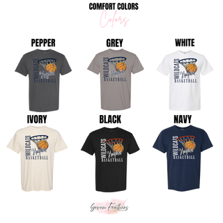 Hayden Wildcats Basketball Net Top Bella Canvas color options: White, Ash Grey, Athletic Heather, Black, Heather Dust, Navy