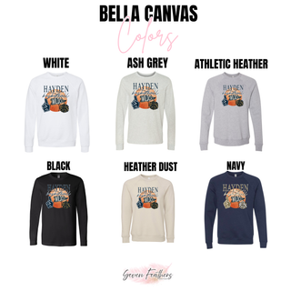 Hayden Wildcats Basketball Spirit Top Bella Canvas color options: White, Ash Grey, Athletic Heather, Black, Heather Dust, Navy