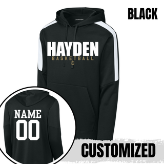 Back of a Fan Favorite hoodie showing an optional custom name
