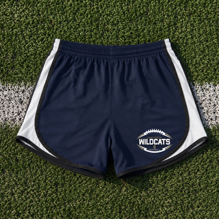 Hayden Wildcats Classic Football Laces Cadence Performance Short Topeka Kansas - Navy White Colorblock Front
