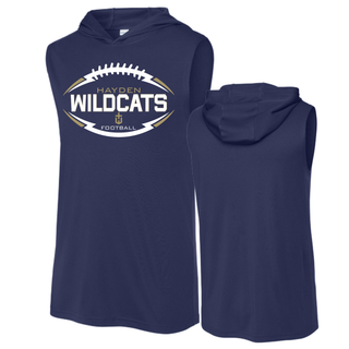 Hayden Wildcats Classic Football Laces Competitor Sleeveless Hoodie - Navy Sport-Tek
