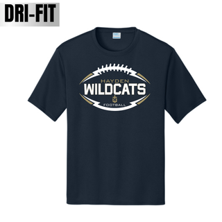 Hayden Wildcats Classic Football Laces Dri-Fit Performance Top Topeka Kansas - Deep Navy Performance Shirt Front
