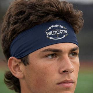 Hayden Wildcats Classic Football Laces Headband - Navy sport headband lifestyle
