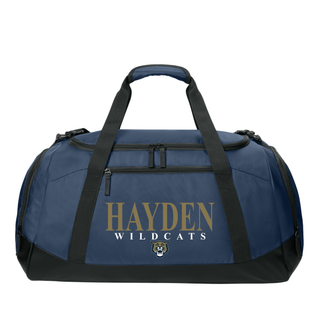 Hayden Wildcats Classic Stack Spirit duffle bag navy with black straps and trim
