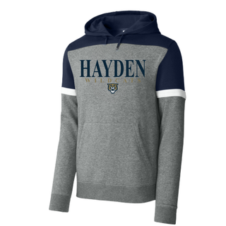 Hayden Wildcats Classic Stack Spirit Shirt Topeka - navy grey Sport-Tek Fleece Colorblock Hoodie
