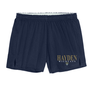 Hayden Wildcats Classic Stack Spirit Jersey Knit Squad Short navy flat lay front view
