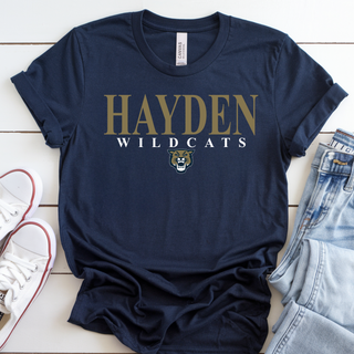 Hayden Wildcats Classic Stack Spirit Shirt Topeka - navy Bella Canvas Top
