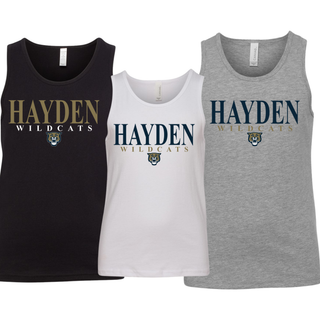 Hayden Wildcats Classic Stack Spirit Shirt Topeka - black white grey Bella Canvas youth jersey tank
