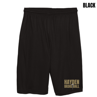 Hayden Wildcats Cross Basketball design displayed on Cooling Shorts, product mockup view 1.