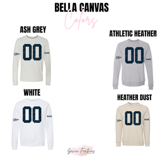 Hayden Wildcats custom number jersey top Bella Canvas color options in Ash Grey, Athletic Heather, White, and Heather Dust