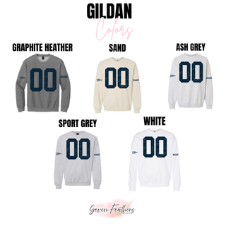 Hayden Wildcats custom number jersey top Gildan color options in Graphite Heather, Sand, Ash Grey, Sport Grey, and White