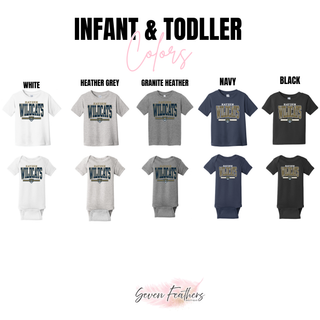 Hayden Wildcats Distressed Powerhouse Shirt Topeka Kansas - Infant Toddler White Heather Grey Granite Heather Navy Black
