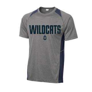 Hayden Wildcats Fan Staple Colorblock Contender Tee Topeka Kansas - Heather Grey Navy
