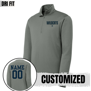 Hayden Wildcats Fan Staple Dri-Fit Quarter Zip Topeka Kansas - Grey Concrete Custom Name Number
