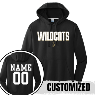 Hayden Wildcats Fan Staple Performance Hoodie Topeka Kansas - Black Custom Name Number
