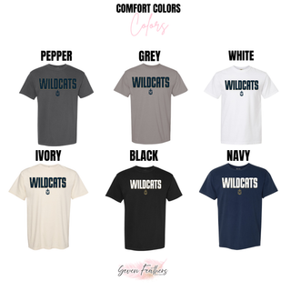 Hayden Wildcats Fan Staple Top Comfort Colors tee colors - pepper, grey, white, ivory, black, navy
