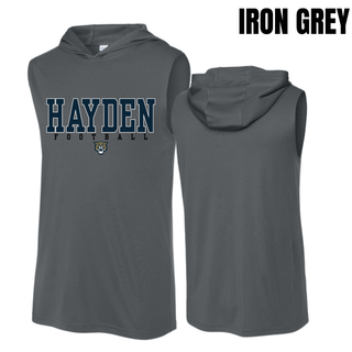 Topeka Hayden Wildcats Football Classic Competitor Sleeveless Hoodie in iron grey front and back view
