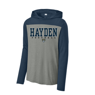 Topeka Hayden Wildcats Football Classic Halftime Long Sleeve Hoodie in grey and navy

