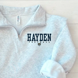 Topeka Hayden Wildcats Football Classic Jerzees Quarter Zip Pullover in ash grey
