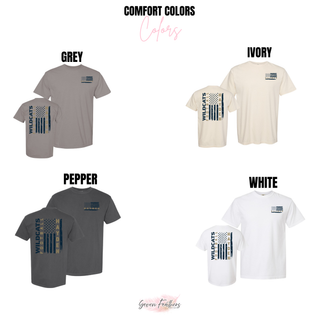 Hayden Wildcats Football Flag Shirt Topeka Kansas - Comfort Colors Tee Grey Ivory Pepper White
