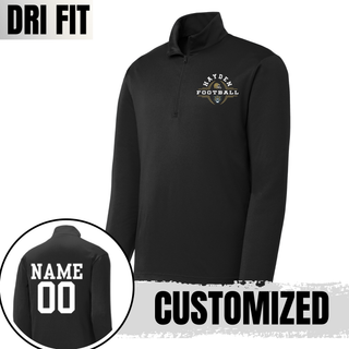 Hayden Wildcats Football Helmet Crest Dri-Fit Quarter Zip - Black with custom name and number on back
