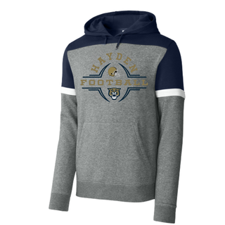 Hayden Wildcats Football Helmet Crest Shirt Topeka - navy grey Sport-Tek Fleece Colorblock Hoodie
