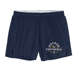 Hayden Wildcats Football Helmet Crest Jersey Knit Squad Short - Navy women's flat lay
