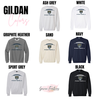 Gildan color options for Hayden Wildcats football laces top in ash grey white graphite heather sand navy sport grey and black
