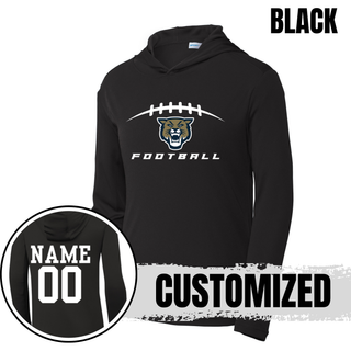 Black Hayden Wildcats football laces PosiCharge competitor hoodie with name and number on back
