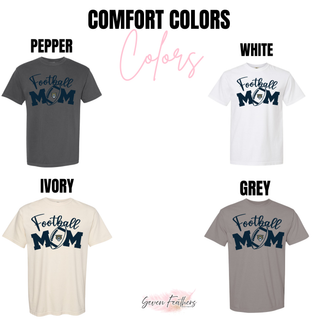 Hayden Wildcats Football Mom Comfort Colors color chart pepper white ivory grey