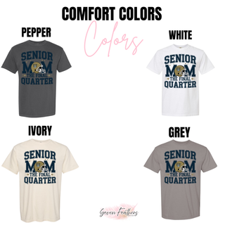 Hayden Wildcats Football Senior Mom helmet top Comfort Colors color chart pepper white ivory grey
