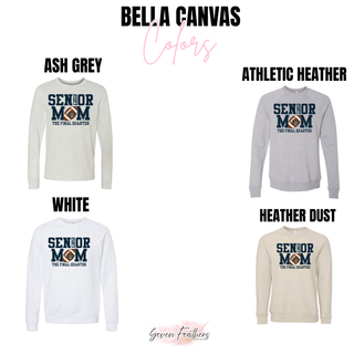 Hayden Wildcats Football Senior Mom top Bella Canvas color chart ash grey athletic heather white heather dust
